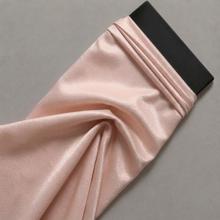 Pale Peach Solid Poly Crepe Fabric — design 1434FC-RBPF/DS-533, Clothwala