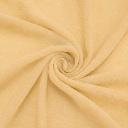 Pale Yellow Solid Poly Georgette Fabric — design 137876G-ABJI/DS-518, Clothwala