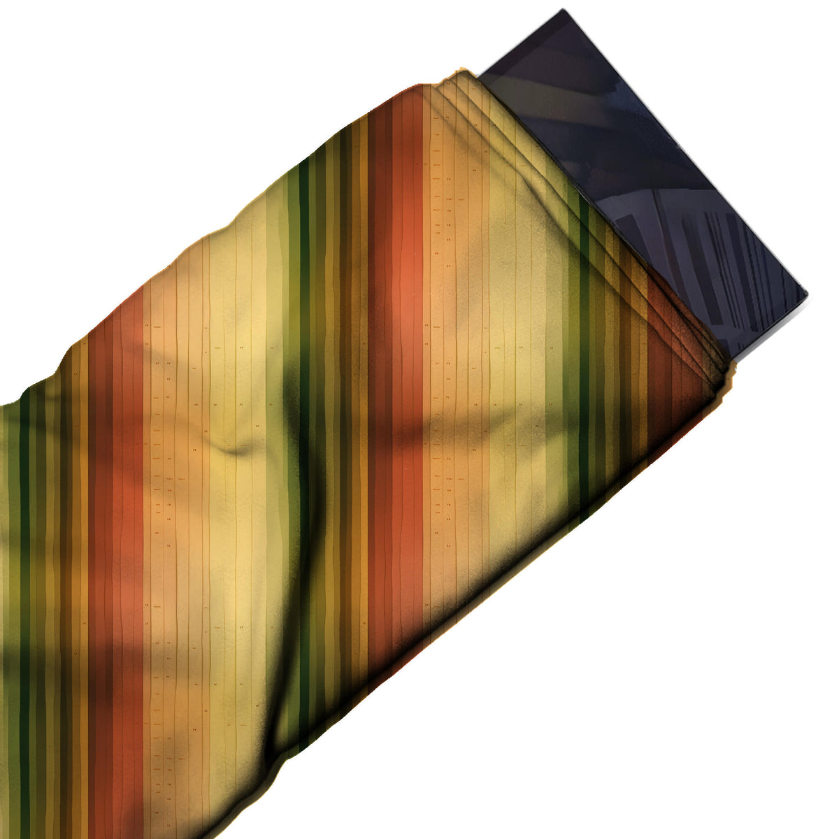 Flat fabric swatch: vertical ombre stripes with soft blurred edges and fine hairlines, design Design No_3920, Clothwala