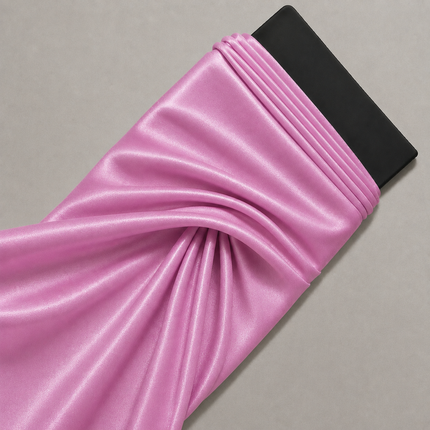 Pink Solid Poly Japanese Satin Fabric — design 412JS-RSSC/DS-459, Clothwala
