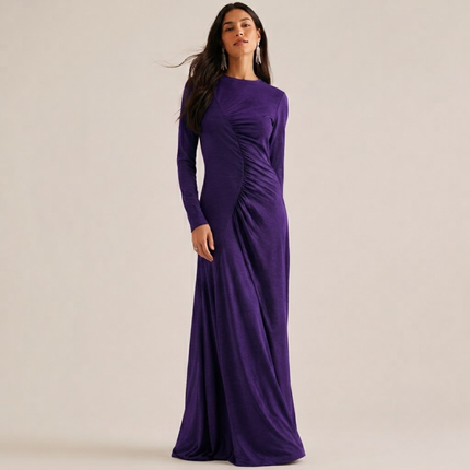 Purple Solid MOSS CREPE Fabric — design 1057S1-ABDT/DS-51, Clothwala