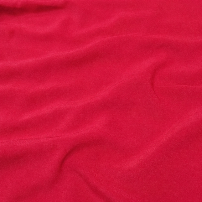 Red Solid Poly Crepe Fabric — design 141CP-PBSRSM/DS-457, Clothwala
