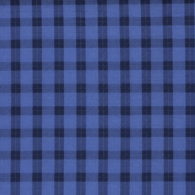 Royal Blue & Dark Blue Gingham Check Print Fabric — design 1218K-PBSRSM/DS-557, Clothwala