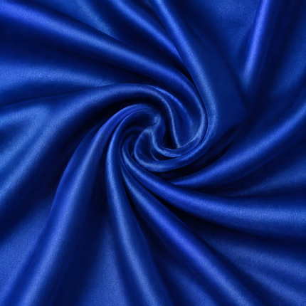 Royal Blue Solid Poly Japanese Satin Fabric — design DS-79, Clothwala