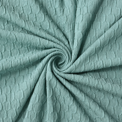 Seafoam Green Solid Lycra Dobby Check Pattern Fabric — design 909H7-ABJI/DS-558, Clothwala