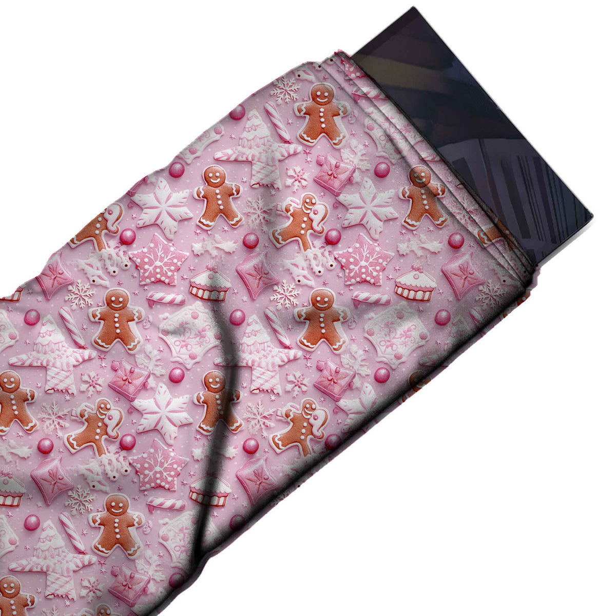 Flat fabric swatch: all-over tossed print of dimensional, design Design No_4948, Clothwala