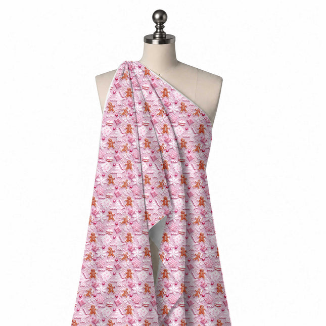 Draped on a mannequin: all-over tossed print of dimensional, design Design No_4948, Clothwala