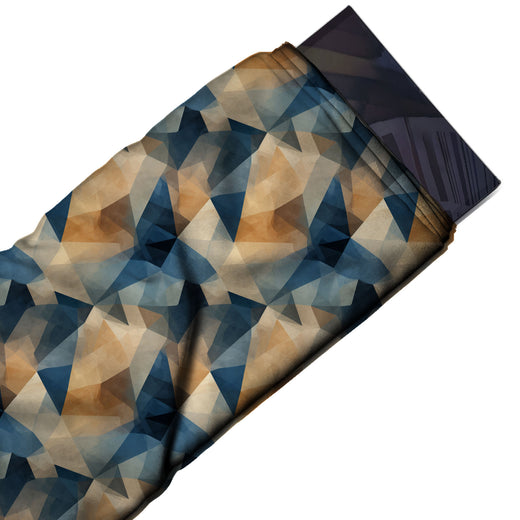Flat fabric swatch: all-over low-poly geometric of gradient-shaded triangles, design 3497, Clothwala