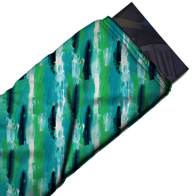 Flat fabric swatch: all-over vertical layout of medium-scale textured paint strokes in, design Design No_3963, Clothwala