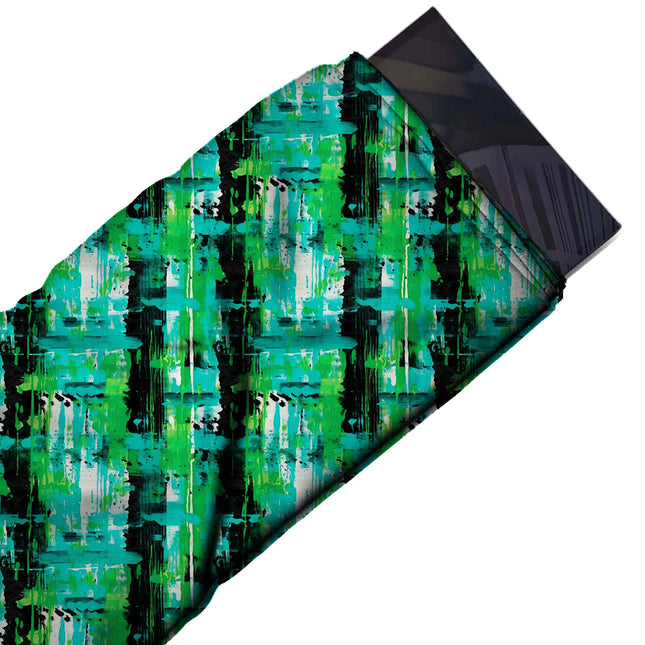 Flat fabric swatch: all-over layout of roughly painted horizontal and vertical strokes, design Design No_3967, Clothwala