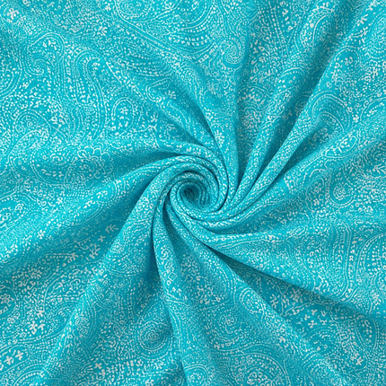 Turquoise & White Solid Poly Japanese Satin Fabric — design 064FSL-PBSRSM/DS-452, Clothwala