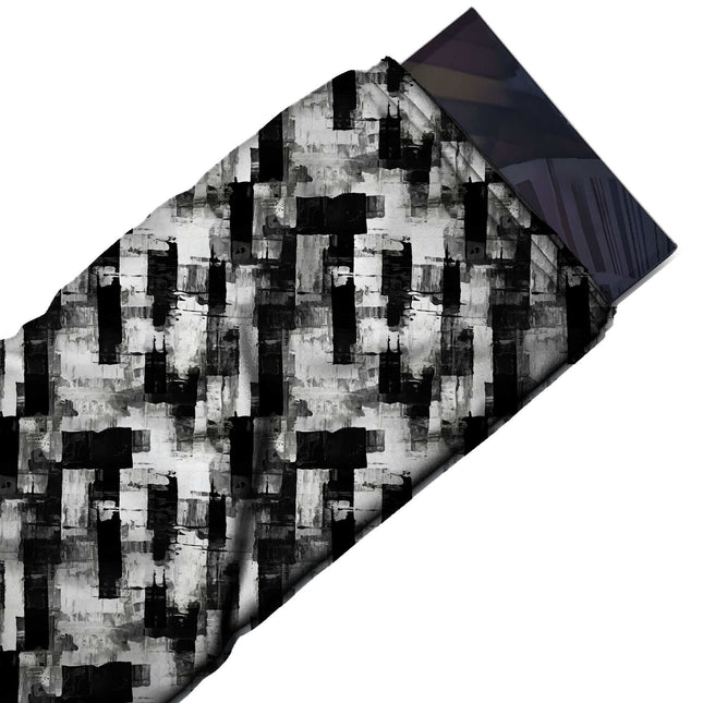 Flat fabric swatch: all-over monochrome check effect made of rough black brushed, design Design No_4063, Clothwala