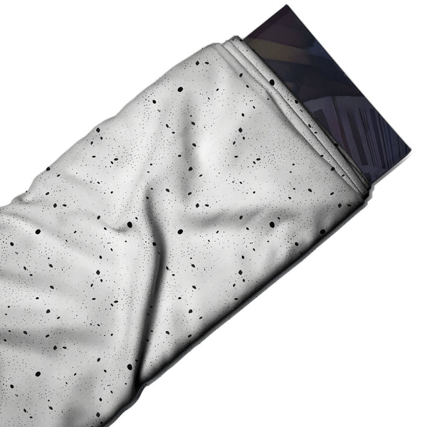 White & Black Fine Speckle & Haze Printed Spandex Fabric