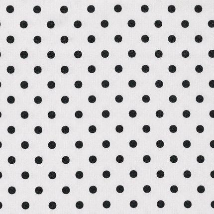 White & Black Polka Dot Print Fabric — design 037MSP-RSSC/DS-177, Clothwala