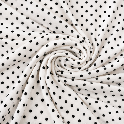 White & Black Polka Dot Print Fabric — design 037MSP-RSSC/DS-177, Clothwala