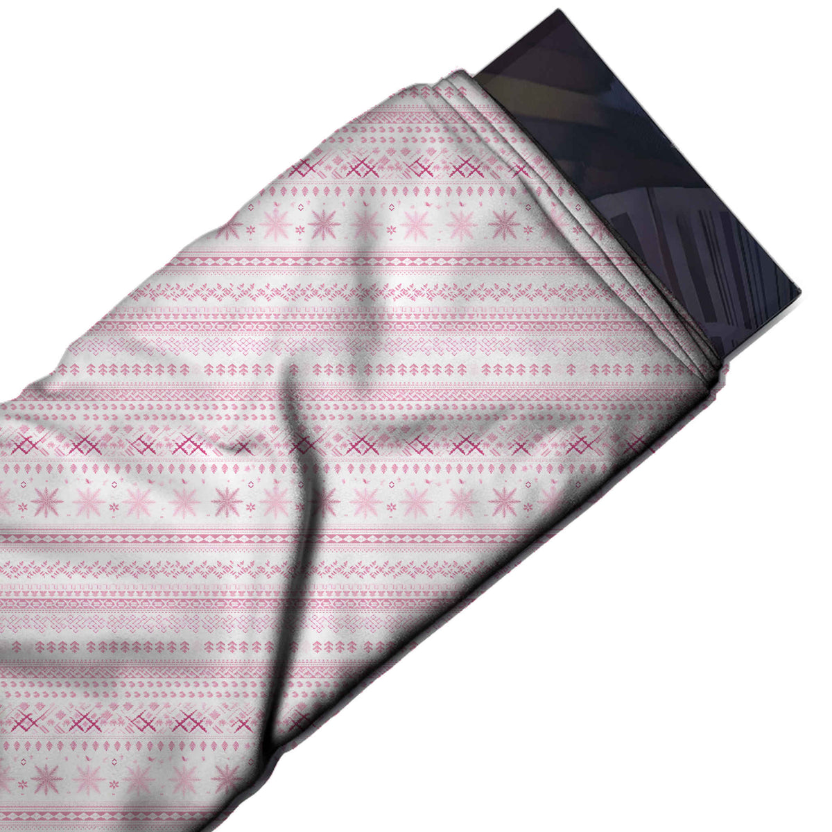 Flat fabric swatch: horizontal band layout of fine knit-style zigzag, design Design No_4506, Clothwala
