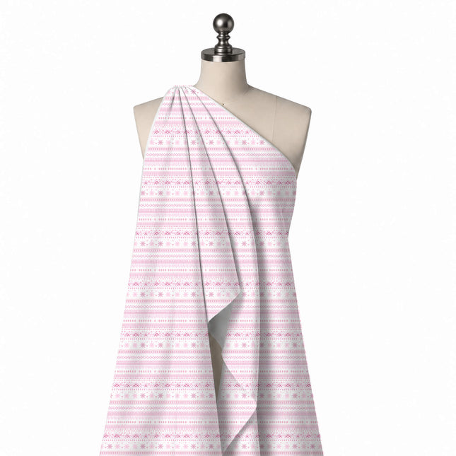 Draped on a mannequin: horizontal band layout of fine knit-style zigzag, design Design No_4506, Clothwala