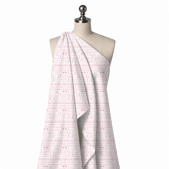 Draped on a mannequin: closely spaced horizontal bands of very small cross-stitch style, design Design No_4502, Clothwala