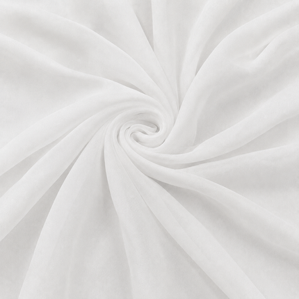 White & None Solid Poly Chiffon Fabric — design 701BC-PBSRSM/DS-137, Clothwala