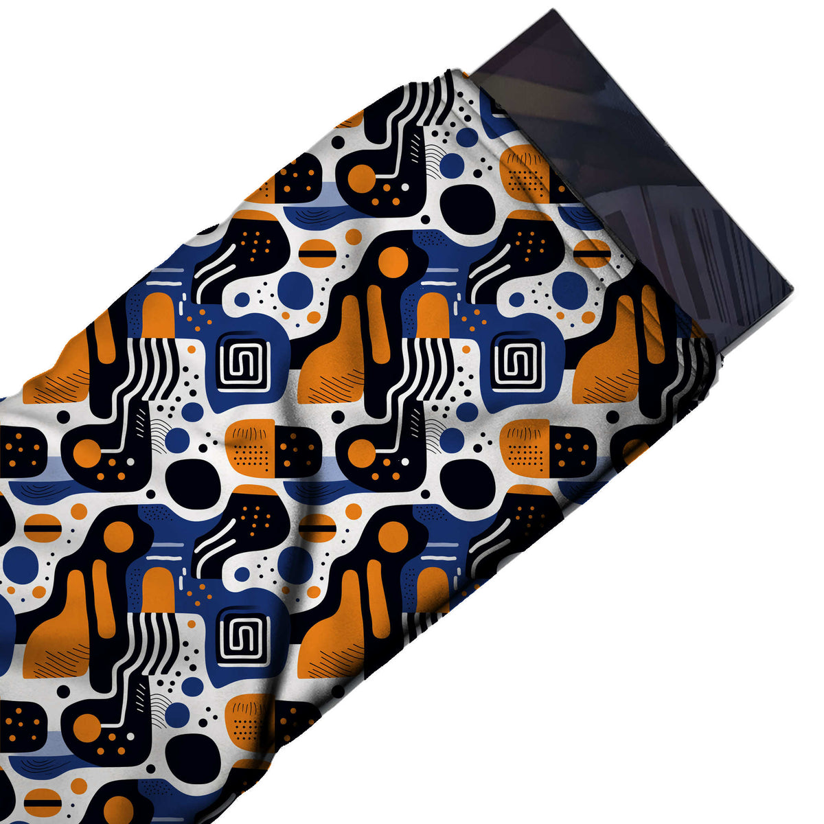 Flat fabric swatch: all-over packed abstract of medium-scale rounded blobs, design 3691, Clothwala
