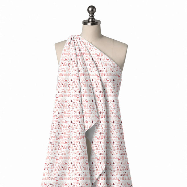 Draped on a mannequin: dense all-over one-way layout of small A-frame cabins, design Design No_4511, Clothwala