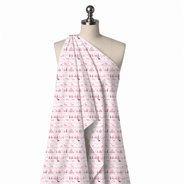 Draped on a mannequin: horizontal band layout of small reindeer, design Design No_4498, Clothwala