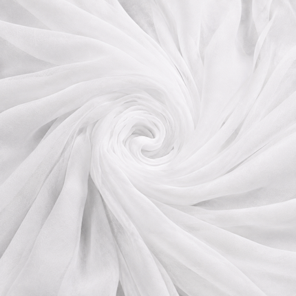 White Solid Poly Georgette Fabric — design 1121A19G-SBGP/DS-58, Clothwala