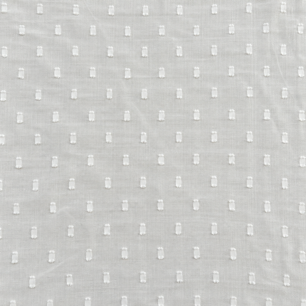 White & White Solid Chiffon Swiss Dot Fabric — design 045CBF-RSSC/DS-575, Clothwala
