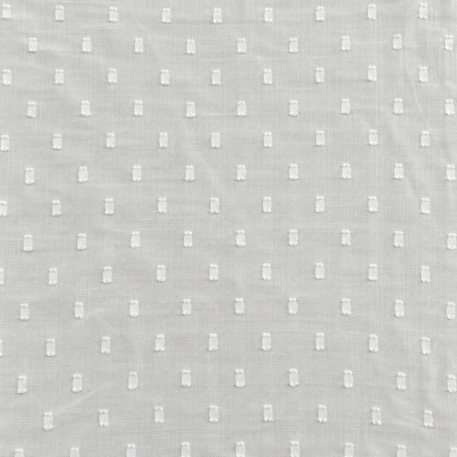 White & White Solid Chiffon Swiss Dot Fabric — design 045CBF-RSSC/DS-575, Clothwala