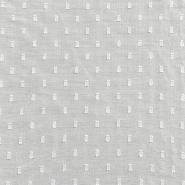 White & White Solid Chiffon Swiss Dot Fabric