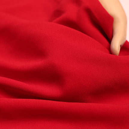 POLY HEAVY MOSS CREPE RED COLOR