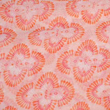 CHIFFON WHITE AND PINK ORANGE PRINT