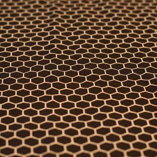 SOFT FEEL POLY CREPE  HONEY NEST PRINT