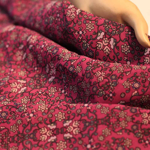 Georgette Small Flower Pattern Print Fabric - 1695
