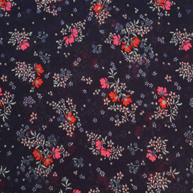 GEORGETTE BLUE FLOWER BUNCH  PRINT