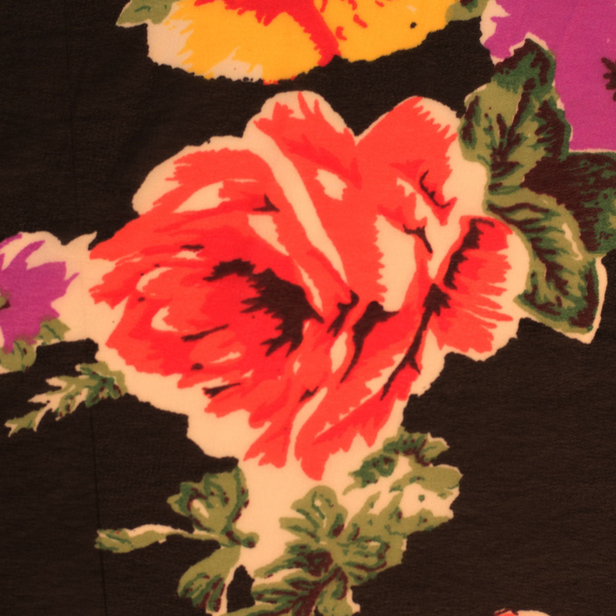 GEORGETTE BLACK BIG BUNCH FLOWER PRINT - Buy Georgette Fabric Wholesale Online India | Clothwala