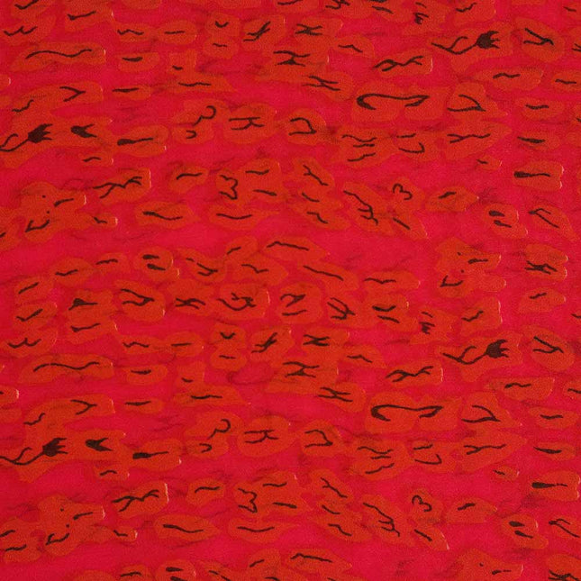 GEORGETTE RED ANIMAL PRINT