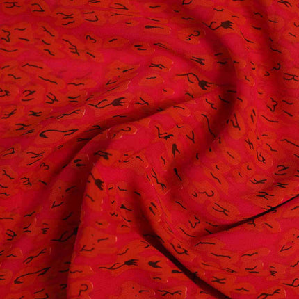 GEORGETTE RED ANIMAL PRINT