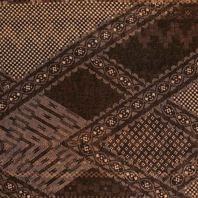 GEORGETTE BLACK CHECK STRIP PRINT