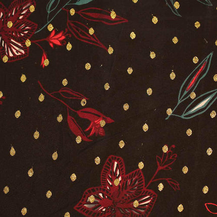 SOFT CREPE GLITTER BLACK PRINT