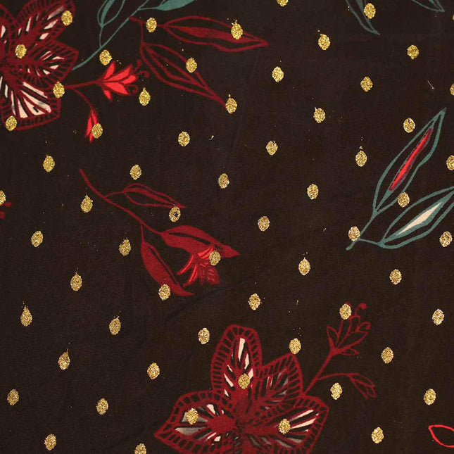 SOFT CREPE GLITTER BLACK PRINT