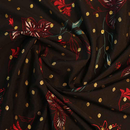 SOFT CREPE GLITTER BLACK PRINT