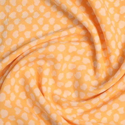 SOFT FEEL POLY CREPE YELLOW OFF WHITE PRINTED