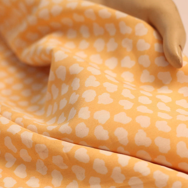 SOFT FEEL POLY CREPE YELLOW OFF WHITE PRINTED