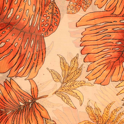 CHIFFON TAN LEAF PRINT