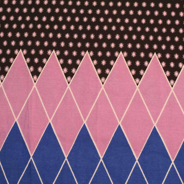 SOFT FEEL POLY CREPE  BLACK PURPLE CHECK  PRINT