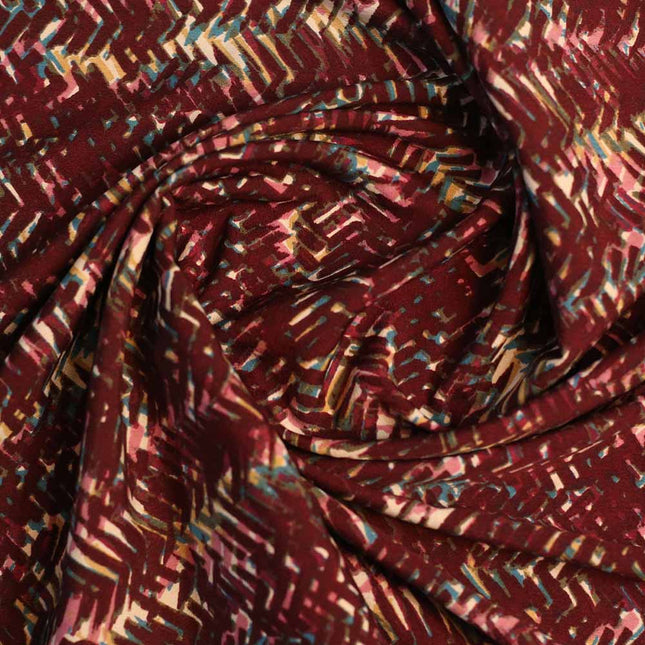 SOFT FEEL POLY CREPE  DARK ABSTRACT  PRINT