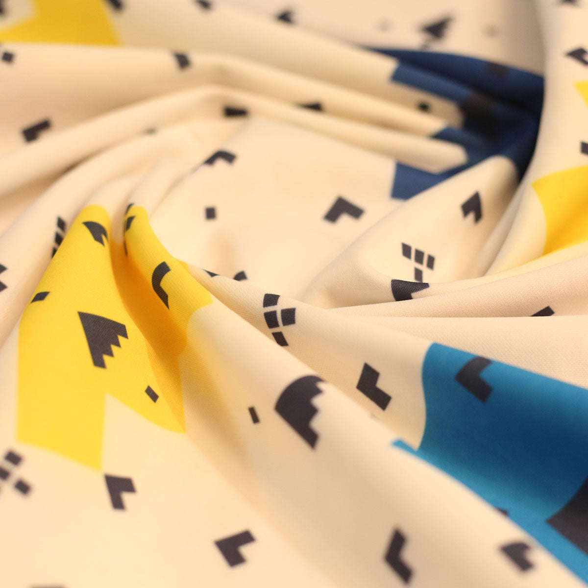 BLUE WHITE YELLOW ARROW SCUBA PRINTED - Buy Scuba Fabric Wholesale Online India | Clothwala