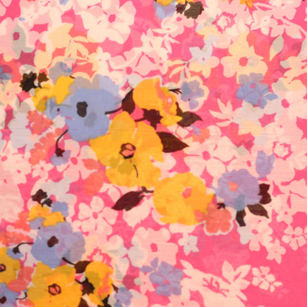 CHIFFON PINK FLOWER PRINT