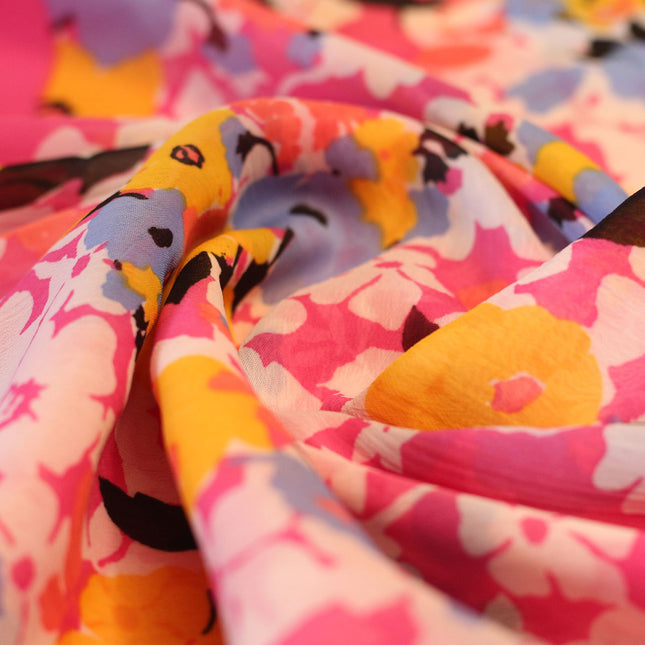 CHIFFON PINK FLOWER PRINT